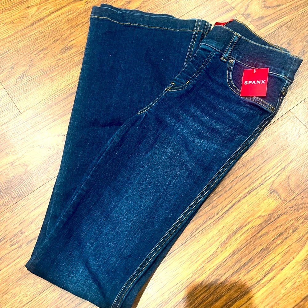NWT SPANX Dark Blue Flare Jeans
